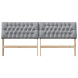 Upholstered Headboard Light Grey 200 cm Solid Pine Wood 879319