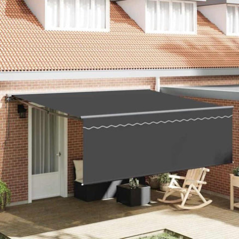 Retractable Awning Manual Anthracite 400 x 300 cm Fabric 3330504