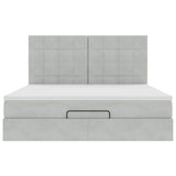 Ottoman Bed with Mattresses Light Grey 180x200cm Velvet 3313487