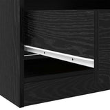 Wardrobe with Drawer Black Oak 80 x 50 x 200 cm Engineered Wood 3403224
