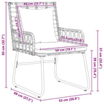Garden Dining Set 3 pcs Brown and Cream Poly rattan, steel 42010355