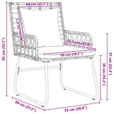 Garden Dining Set 3 pcs Brown and Cream Poly rattan, steel 42010355
