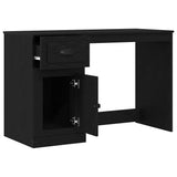 Desk with Drawer Black Oak 50 x 115 x 75 cm Engineered Wood 862824