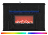 Fireplace with LED Strip Black Oak 63 x 20 x 54.5 cm 8021096