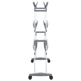 Shoe Rack with Wheels Silver 66x27x100 cm 344371