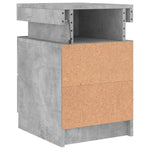 ZNTS Bedside Cabinet with LED Lights Concrete Grey 35x39x55 cm 836755