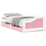 Day Bed with 2 Drawers without Mattress IRUN White&Pink 90x200 cm 3314681
