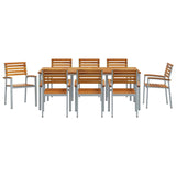 Garden Dining Set 9 pcs Grey and brown 200 x 90 x 75 cm 3284412