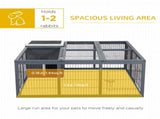 Rabbit Hutch Outdoor, Guinea Pig House, Bunny Run Cage with Openable Top for 1-2 Rabbits, 123 120 T3398P347609