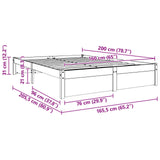 Bed Frame Wax Brown 160 x 200 cm Solid Pine Wood 864022