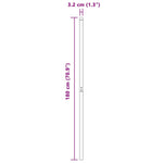 Fence Posts 12 pcs Grey 180 cm Powder-coated steel 42012768