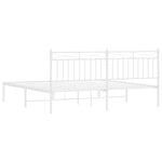 Metal Bed Frame without Mattress with Headboard White 183x213cm 373745