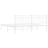 Metal Bed Frame without Mattress with Headboard White 183x213cm 373745