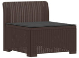7-Seater Garden Sofa with Cushions Rattan Look PP Brown 3444147