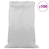 Woven Sacks 100 pcs White 60 x 110 cm PP 42032374