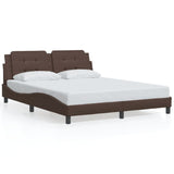 Bed Frame with LED without Mattress "Zadar" Brown 160x200 cm 3214119