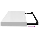 Floating Wall Shelves 4 pcs High Gloss White 60x23.5x3.8 cm MDF 323750