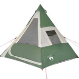 Camping Tent Tipi 7-Person Green Waterproof 94427