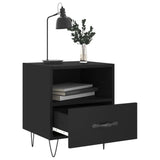 ZNTS Bedside Cabinets 2 pcs Black 40x35x47.5 cm Engineered Wood 827423