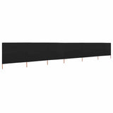 6-panel Wind Screen Fabric 800x80 cm Black 47172