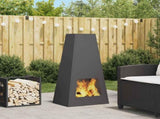 Fire Pit Black 50 x 35 x 100 cm Steel 859004
