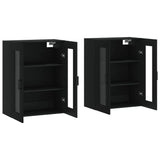 Wall Mounted Cabinets 2 pcs Black Engineered Wood 3197938