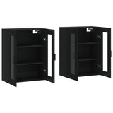 Wall Mounted Cabinets 2 pcs Black Engineered Wood 3197938