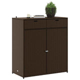 Garden Storage Cabinet Brown 105x55x113 cm Poly Rattan 365564