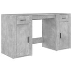 Desk with Cabinet Concrete Grey Engineered Wood 3185435