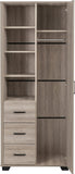 ZNTS Oliver 1 Door 3 Drawer Open Shelf Wardrobe 100-101-208