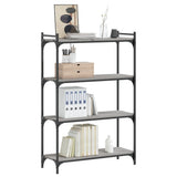 Bookcase 4-Tier Grey Sonoma 80x30x120 cm Engineered Wood 837675