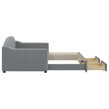 Daybed with Trundle&Drawers without Mattress Light Grey 90x190 cm Single 3197603