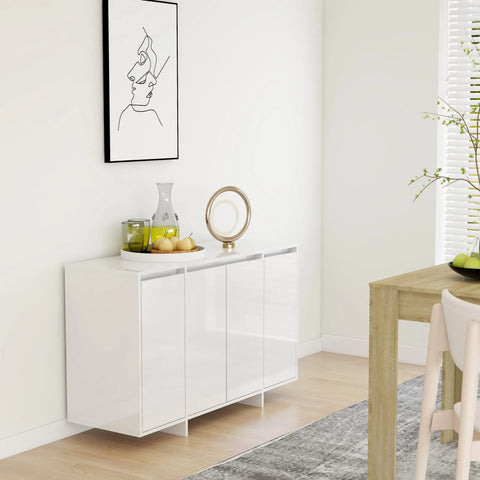 ZNTS Sideboard High Gloss White 120x41x75 cm Engineered Wood 809608