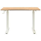 Desk with Storage White and Natural 120 x 60 cm Solid Oak Wood 3426545