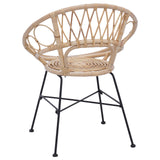 Dining Chair 2 pcs Rattan and Iron Natural 54 x 65 x 82 cm 42011560