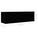 ZNTS 7 Piece TV Cabinet Set Black Engineered Wood 3078822