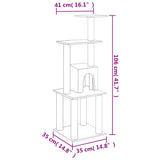 Cat Tree with Sisal Scratching Posts Light Grey 105 cm 171467