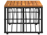 Outdoor Table Black 80 x 40 x 40 cm Steel and Poly Rattan 42025145