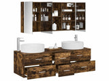 Bathroom Furniture Set 4 pcs Smoked Oak 3407107