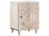 Sideboard with Storage White 40 x 33.5 x 75 cm Solid Mango Wood 4018392