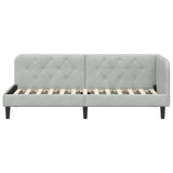 Corner Bed Frame with Headboard Light Grey 80 x 200 cm Velvet 42016586