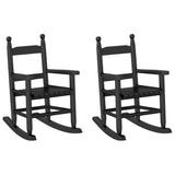 Rocking Chairs for Children 2 pcs Black Solid Wood Poplar 3281598