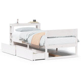 Bed Frame without Mattress White 90x190 cm Single Solid Wood Pine 3306403