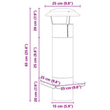 Chimney Extension Silver 25 x 25 x 65 cm Stainless Steel 42008444