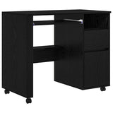 Desk with Wheels Black Oak 91 x 50 x 77 cm Engineered Wood 869531