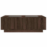 Coffee Table with Infinity LED Brown Oak 116x69x40 cm 3284062