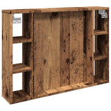 Mirror Cabinet with LED Old Wood 76x15x55 cm Engineered Wood 857001