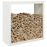 Firewood Rack White 100x40x100 cm Steel 850969