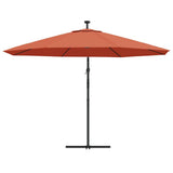 Cantilever Garden Parasol with LED Lights Terracotta 350 cm 313783