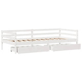 Daybed with Drawers without Mattress White 90x200 cm Solid Wood 3302048